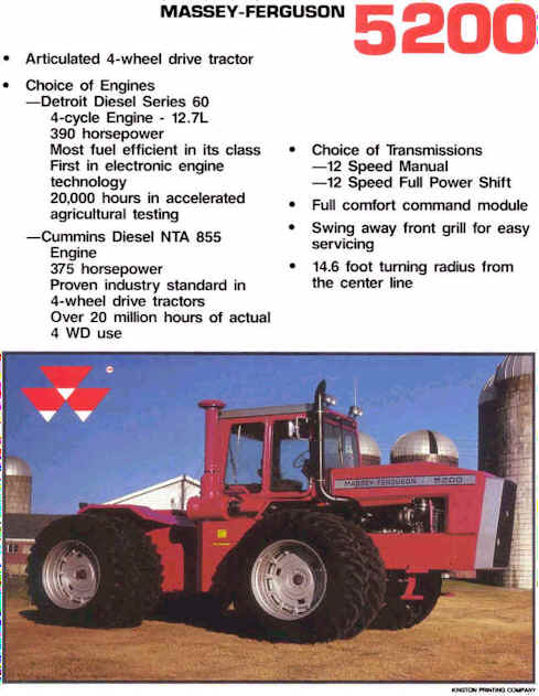 Massey-Ferguson upgraded its 4wd design in the late 1980's.